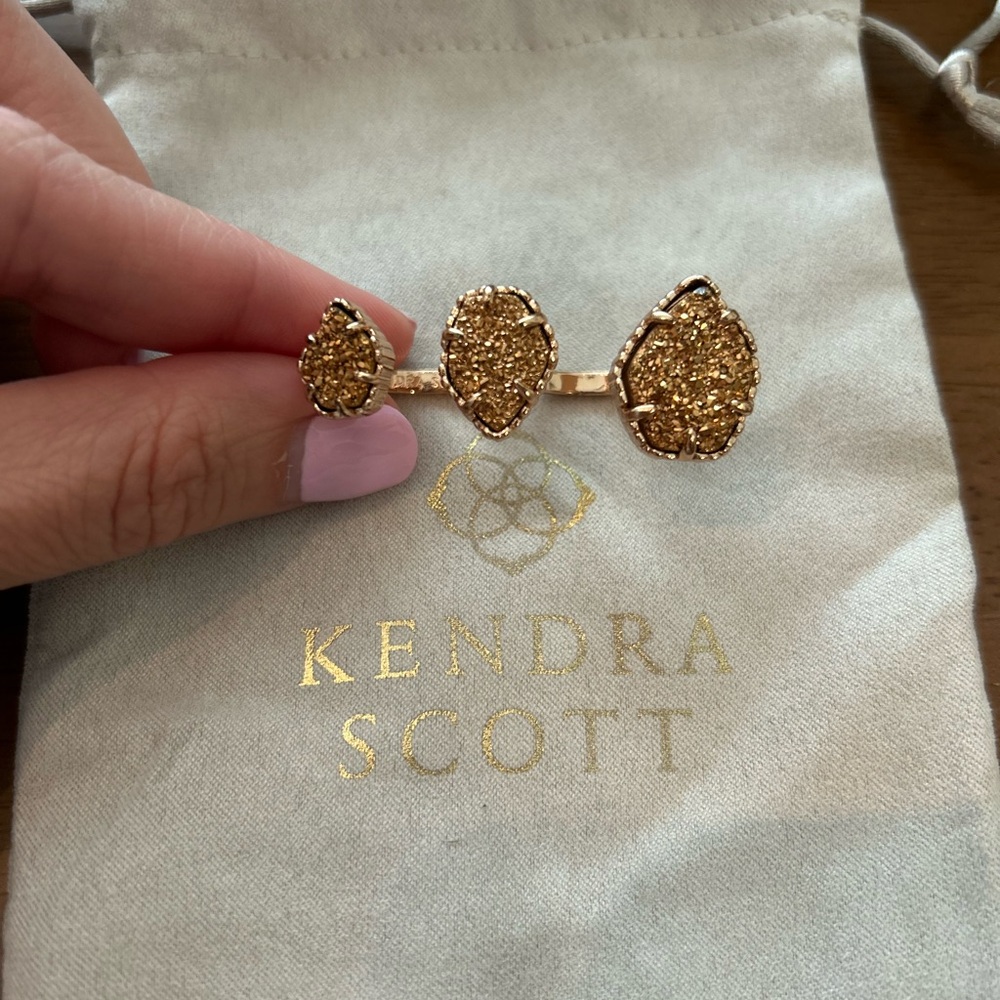 Kendra Scott Gold Triple Stone Ring